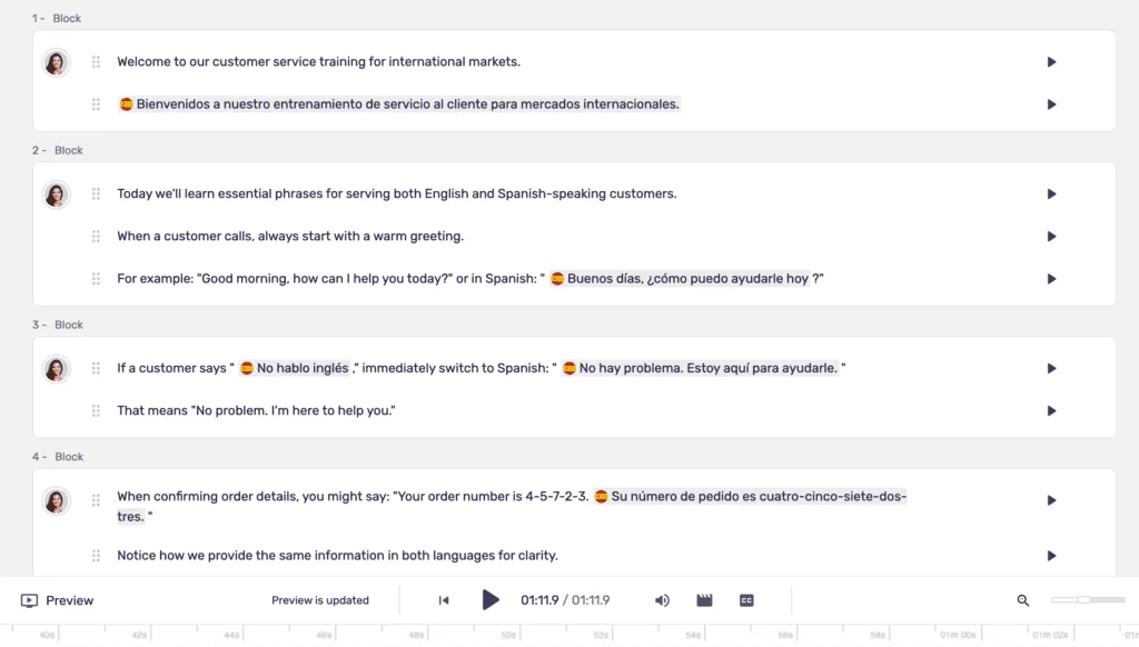 Murf's MultiNative voice selection, showing the language-switching option