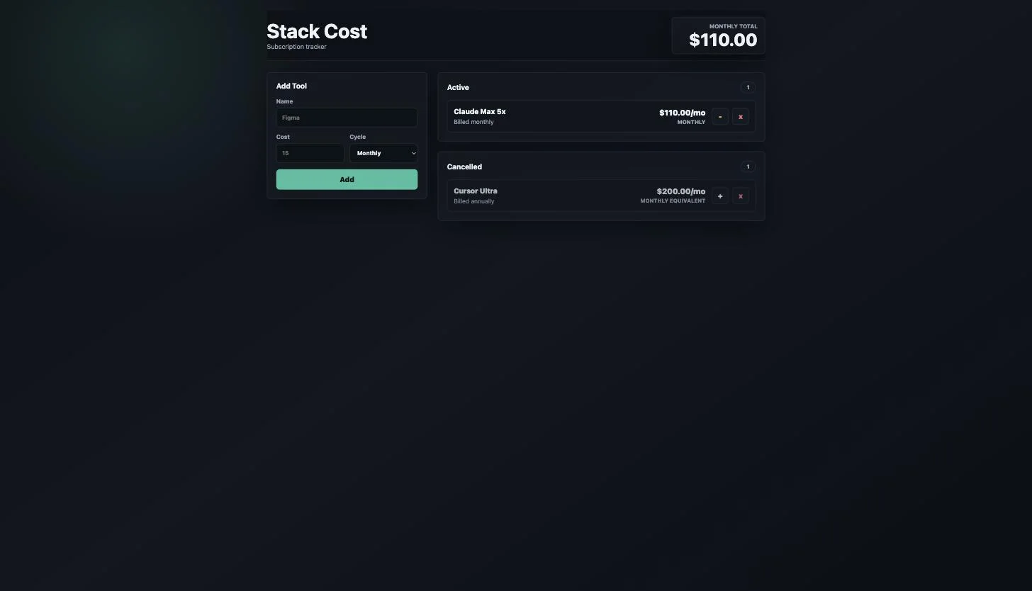 The subscription tracker app OpenAI Codex built from the brief