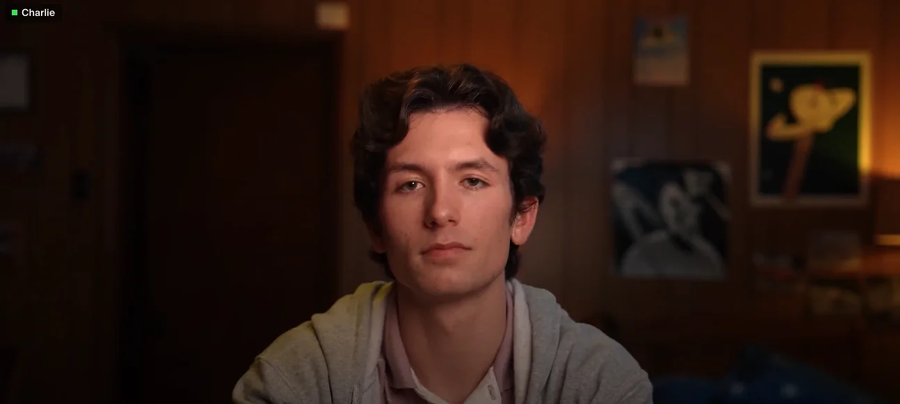 Charlie, Tavus's real-time AI video human and the agent I held a live conversation with, rendered by the Phoenix-4 model