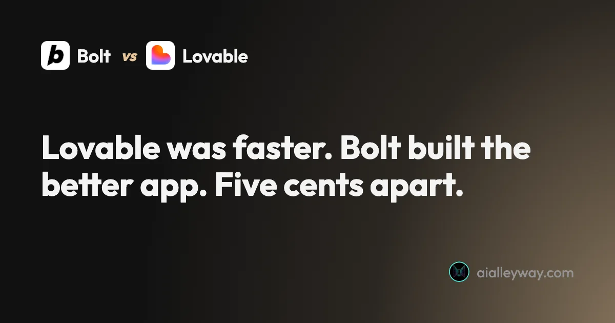 Bolt vs Lovable: same brief, and what each build cost