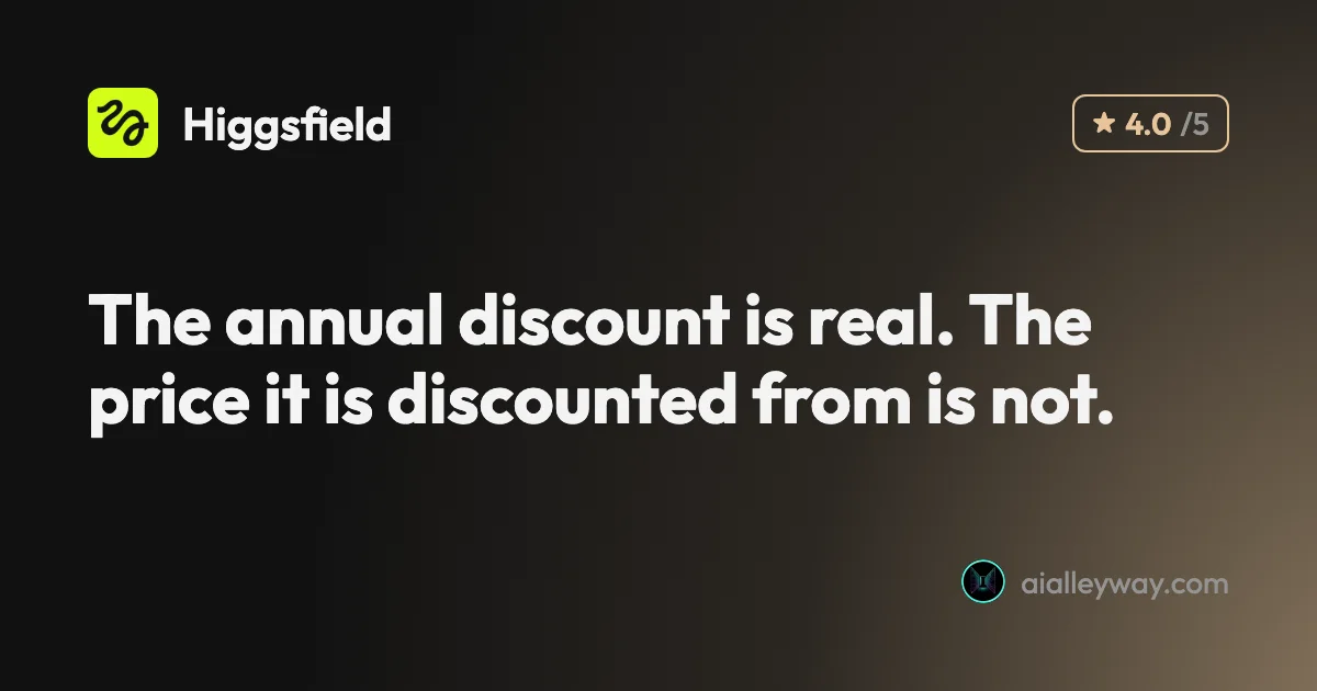 Review: Higgsfield AI review: the 30% off that is never 30% off