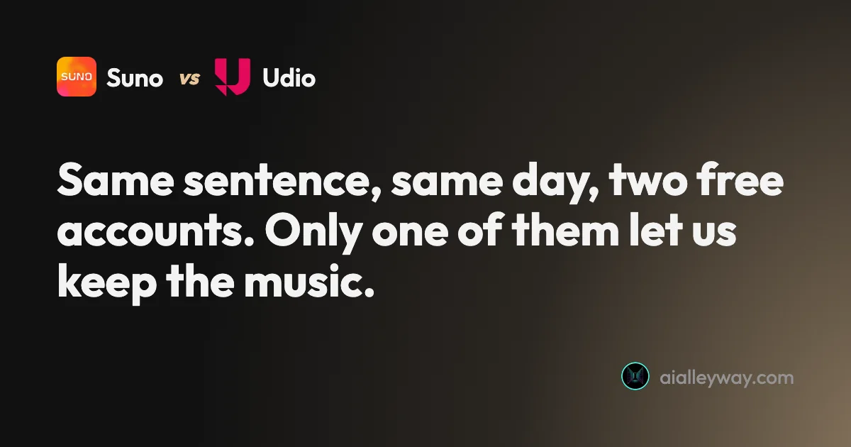Comparison: Udio vs Suno: one brief, one day, two free accounts